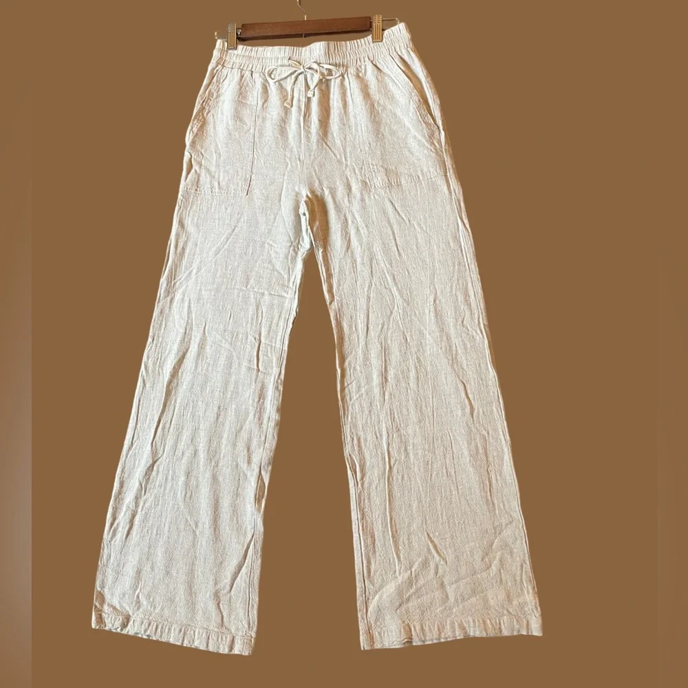 Linen blend drawstring pants, size S - Picture 5 of 8